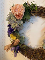 Load image into Gallery viewer, Spring Floral Grapevine Wreath
