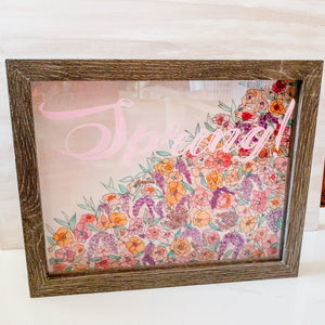 Watercolour Painting WITH FRAME|Multicolour Floral Watercolor Painting| Spring Watercolor| Mothers Day Gift| Abstract Painting| Spring Frame