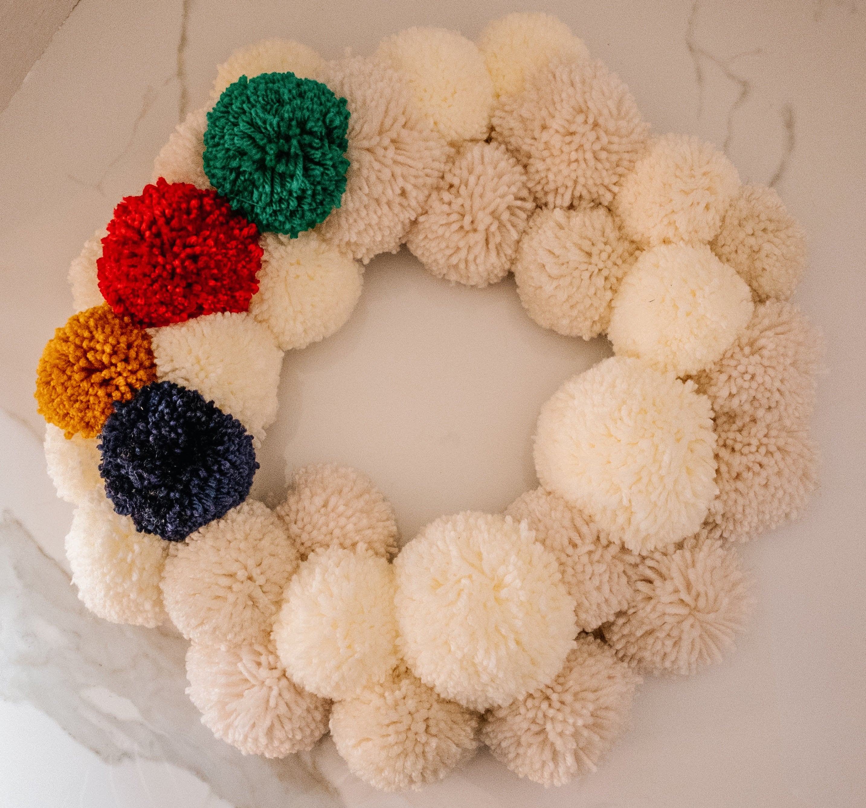 Canadiana Wreath | Pompom Wreath From a Different Angle