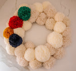 Load image into Gallery viewer, Canadiana Wreath | Pompom Wreath From a Different Angle
