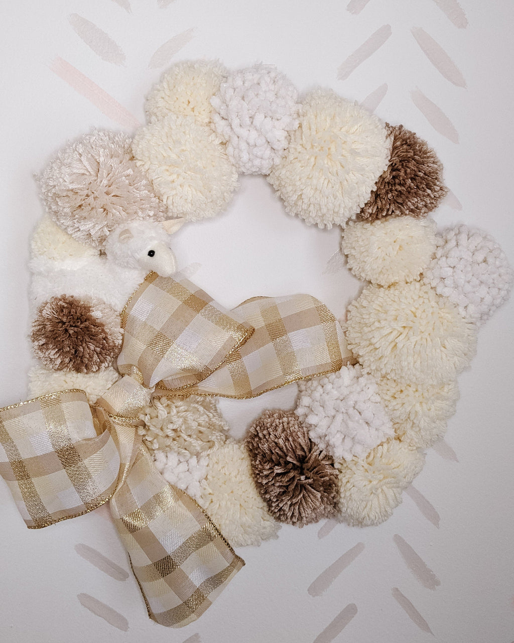 Wreath|Pompom Wreath | Neutral Pom Pom Wreath | Whimsical Wreath | Spring Wreath|Nursery DecorPomPom Neutral Wreath/Boho Wreath/|Boho Wreath