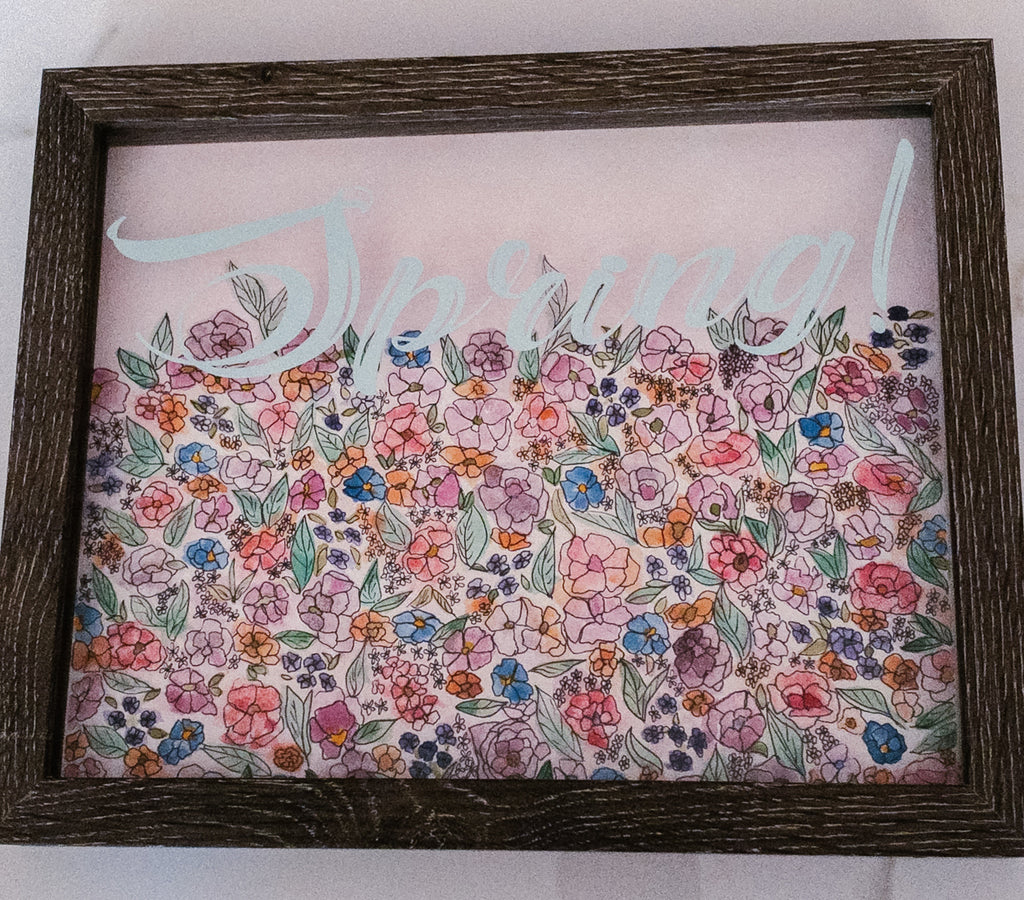 Watercolour Painting WITH FRAME|Multicolour Floral Watercolor Painting| Spring Watercolor| Mothers Day Gift| Abstract Painting| Spring Frame