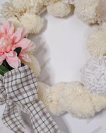 Load image into Gallery viewer, Wreath|Pompom Wreath | Neutral Pom Pom Wreath | Whimsical Wreath | Spring Wreath|Nursery Decor|Boho Wreath

