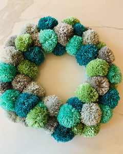 Green Pompom Wreath
