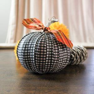 Close up: Gingham Pumpkin From a Different Angle