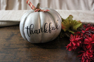 Silver Pumpkin|Thanksgiving Decor|Home Decor| Fall Decor| Halloween|Pumpkin|Thankful|Thanksgiving Decor|Canadian Decor|Neutral Decor