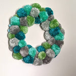 Load image into Gallery viewer, Green Pompom Wreath
