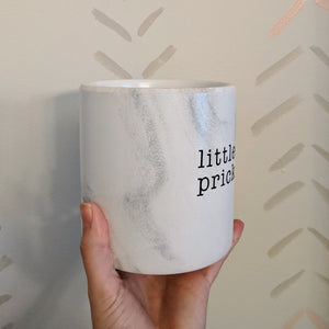 Little Prck Marble Punny Pot From a Different Angle