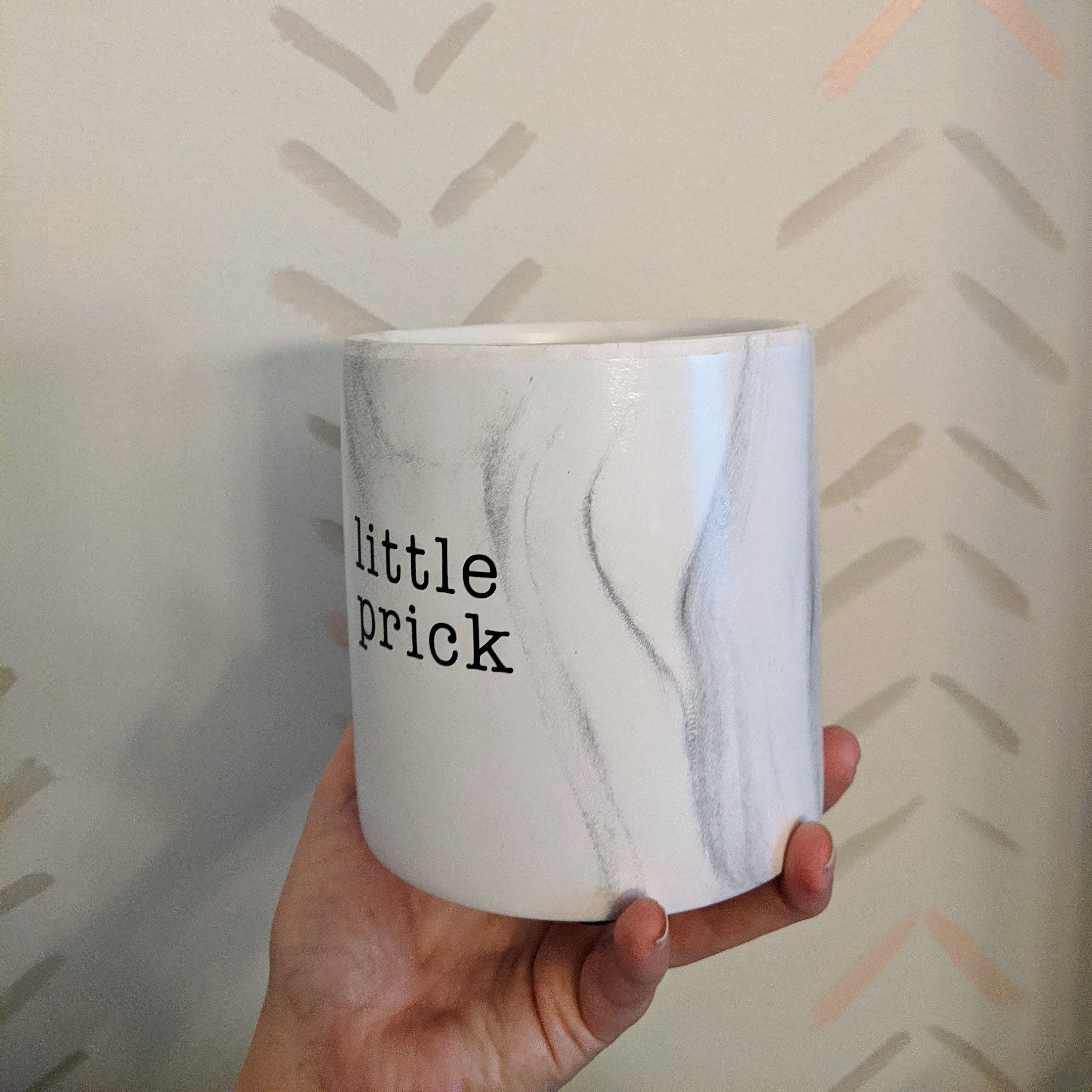 Little Prck Marble Punny Pot From a Different Angle