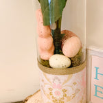 Load image into Gallery viewer, Easter Floral Arrangement|Easter vases|Easter Table Decor|Silk flower Vases|Whimsical Easter Decor|Easter Gift|Farmhouse Easter|Spring Decor
