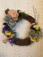 Load image into Gallery viewer, Spring Wreath|Grapevine Wreath| Neutral Pom Pom Wreath| Whimsical Wreath | Spring Wreath|Nursery Decor|Boho Wreath|Seasonal Wreath|Cottage
