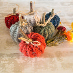 Load image into Gallery viewer, Mini knitted pumpkins| Doll House Decor| Mini pumpkins| Eco-friendly fall| Housewarming Gifts |Placecard holder/ Lil Pumpkin/ Baby Shower
