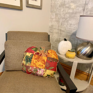 Farmhouse decor, Cottage Core Pillow, Refresh Living, Fall decor, Pumpkin Pillow, Fall decor, Upcycled Fabric decor,