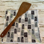 Load image into Gallery viewer, 2 Ply Cloth/Urban House Print/Eco-Friendly Cloth/Canadian Made cloth/Printed Dishcloth/Green Kitchen Cloth/Cottage Core Kitchen/
