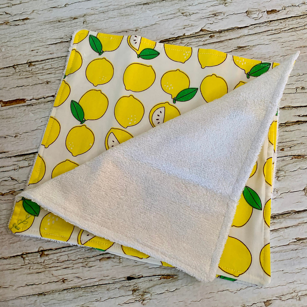 2 Ply Kitchen Towel, Cotton/Bamboo Towel, Lemon Print Dishcloth, Kitchen Core Dishcloth, Re-usable Cloths , Sustainable Cloths, Dishcloths