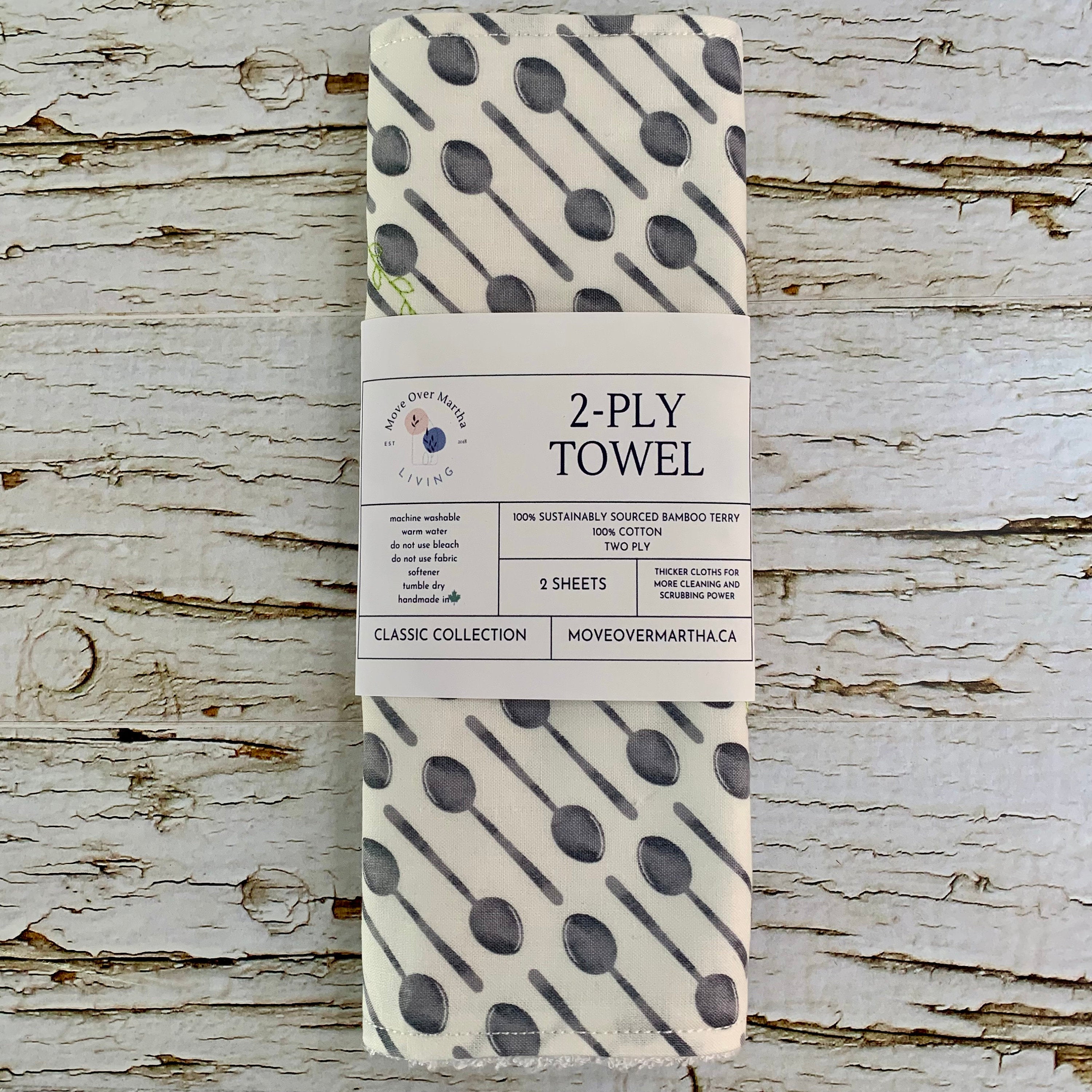 2 Ply Cloths/Eco-friendly Cleaning Cloths/Cotton Bamboo Cloths/Farmhouse Kitchen/Cottage Core Kitchen/Spoon Print Cloth/Kiwi Print Cloths