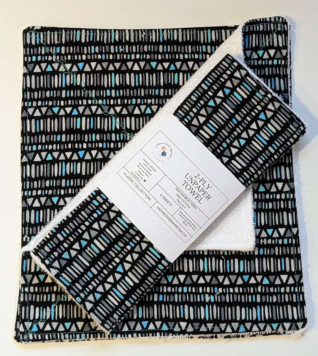 Aztec Black and Blue 2-Ply Unpaper Towel
