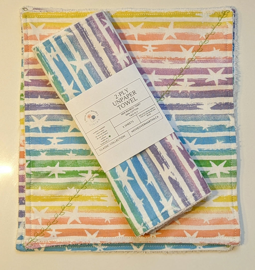 Rainbow Stars 2-Ply Unpaper Towels