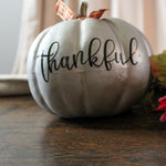 Cargar imagen en el visor de la galería, Silver Pumpkin|Thanksgiving Decor|Home Decor| Fall Decor| Halloween|Pumpkin|Thankful|Thanksgiving Decor|Canadian Decor|Neutral Decor
