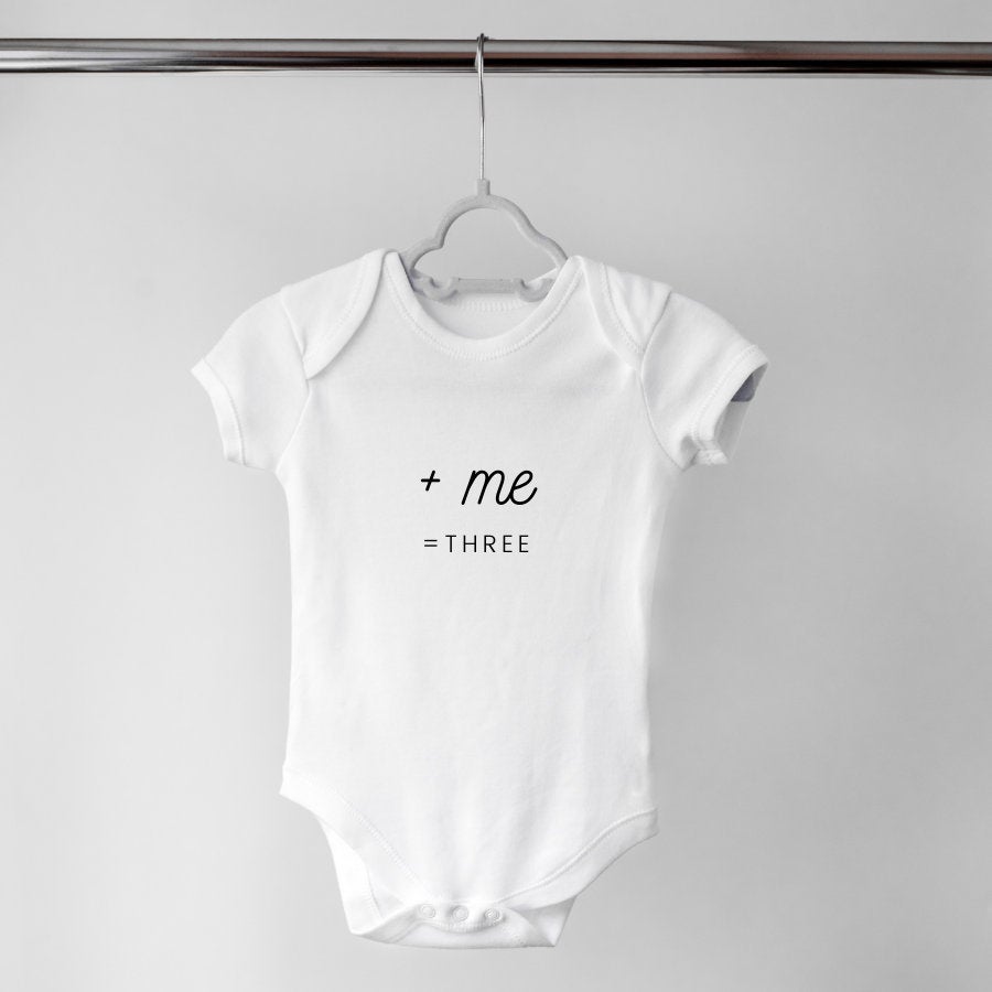 Me=three| Me=Four|New Family Member|Baby First Bodysuit|Pregnancy Announcement|Baby Shower Gifts|Modern Baby|New Arrival