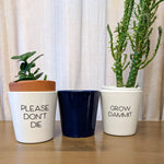 Load image into Gallery viewer, Grow Dammit|Indoor pot| Marble Pot| Modern Pot Plant| Inspirational Pot| Planter| Trendy Plant Pot| Punny Plant Pots|Gifts under 20
