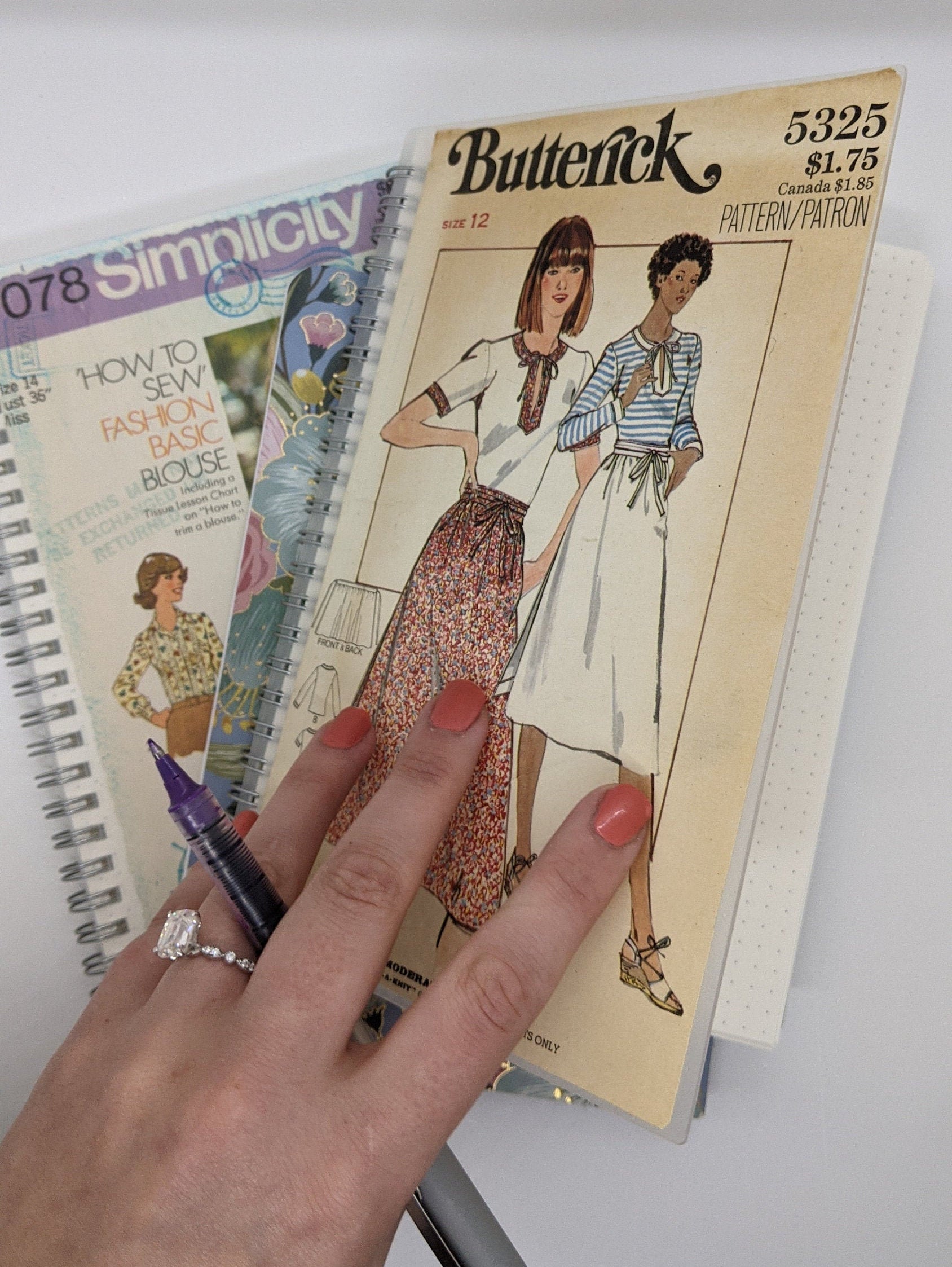 Vintage Fashion Notebook|Book Lover Gift|Sketchbook gifts|Women's Fashion Decor| Notebook Collector|Vintage Patterns|Eco-friendly