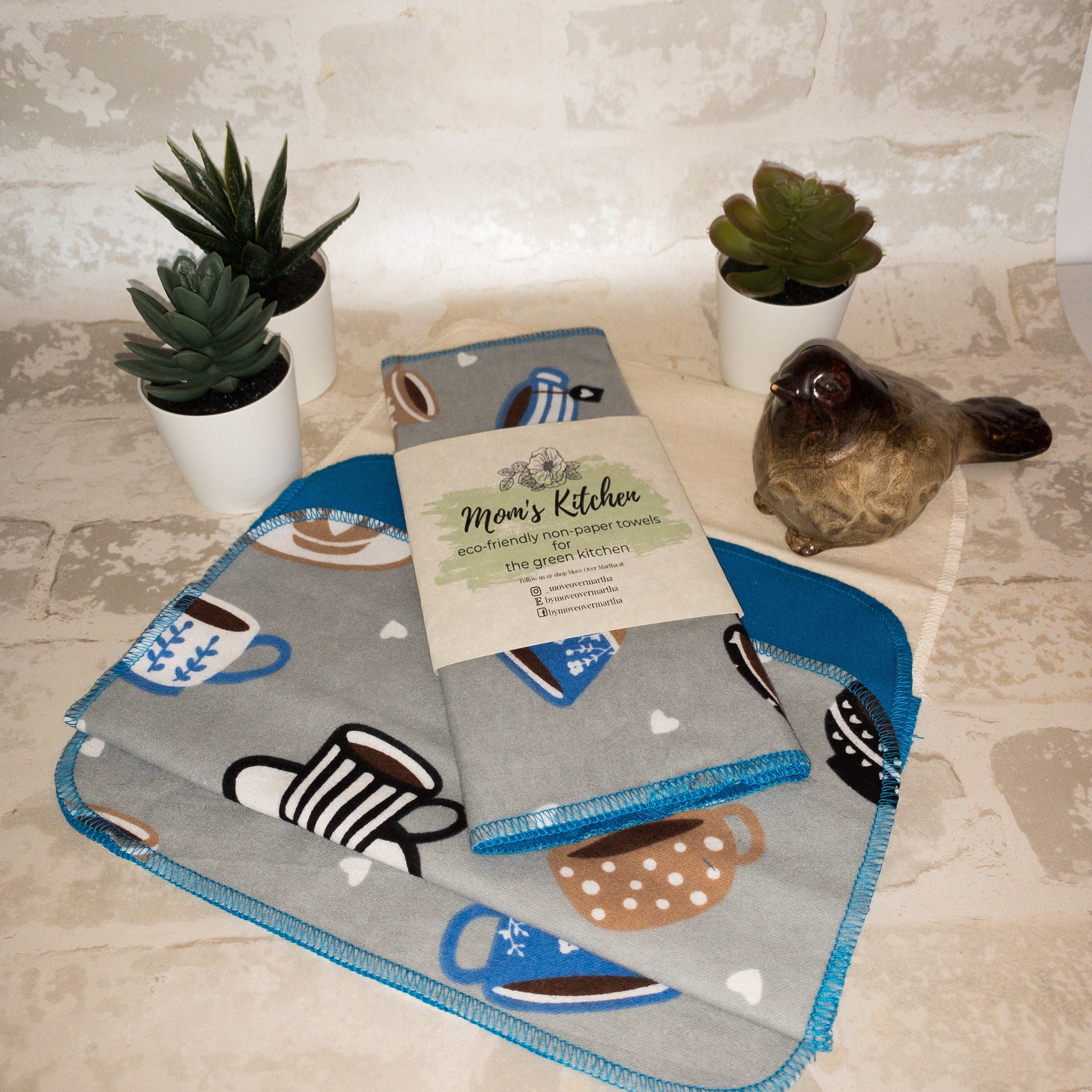 Eco Friendly Kitchen, Zero Waste kitchen, 1 Ply Cloth Unpaper towels, Natural Cleaning, Housewarming Gift, Paperless Kitchen Towels,