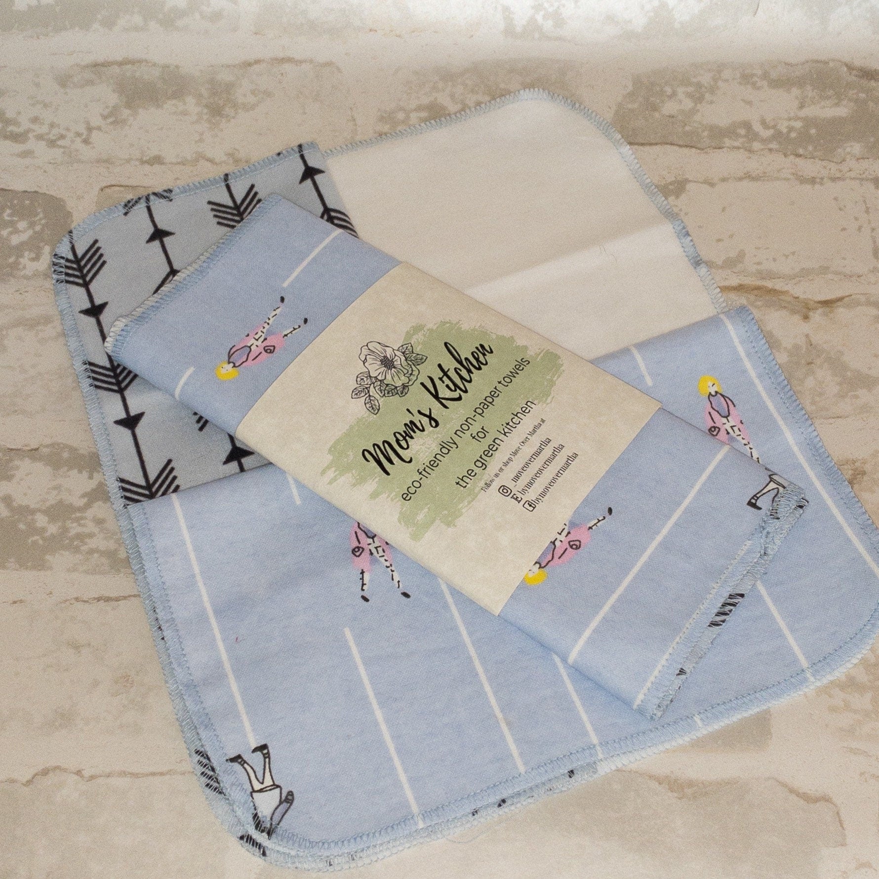 Eco Friendly Kitchen, Zero Waste kitchen, 1 Ply Cloth Unpaper towels, Natural Cleaning, Housewarming Gift, Paperless Kitchen Towels,