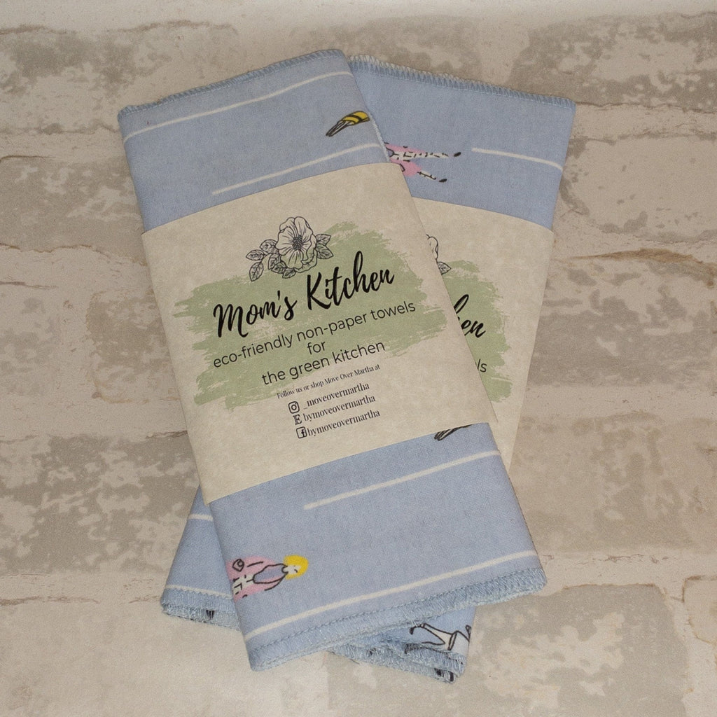 Eco Friendly Kitchen, Zero Waste kitchen, 1 Ply Cloth Unpaper towels, Natural Cleaning, Housewarming Gift, Paperless Kitchen Towels,