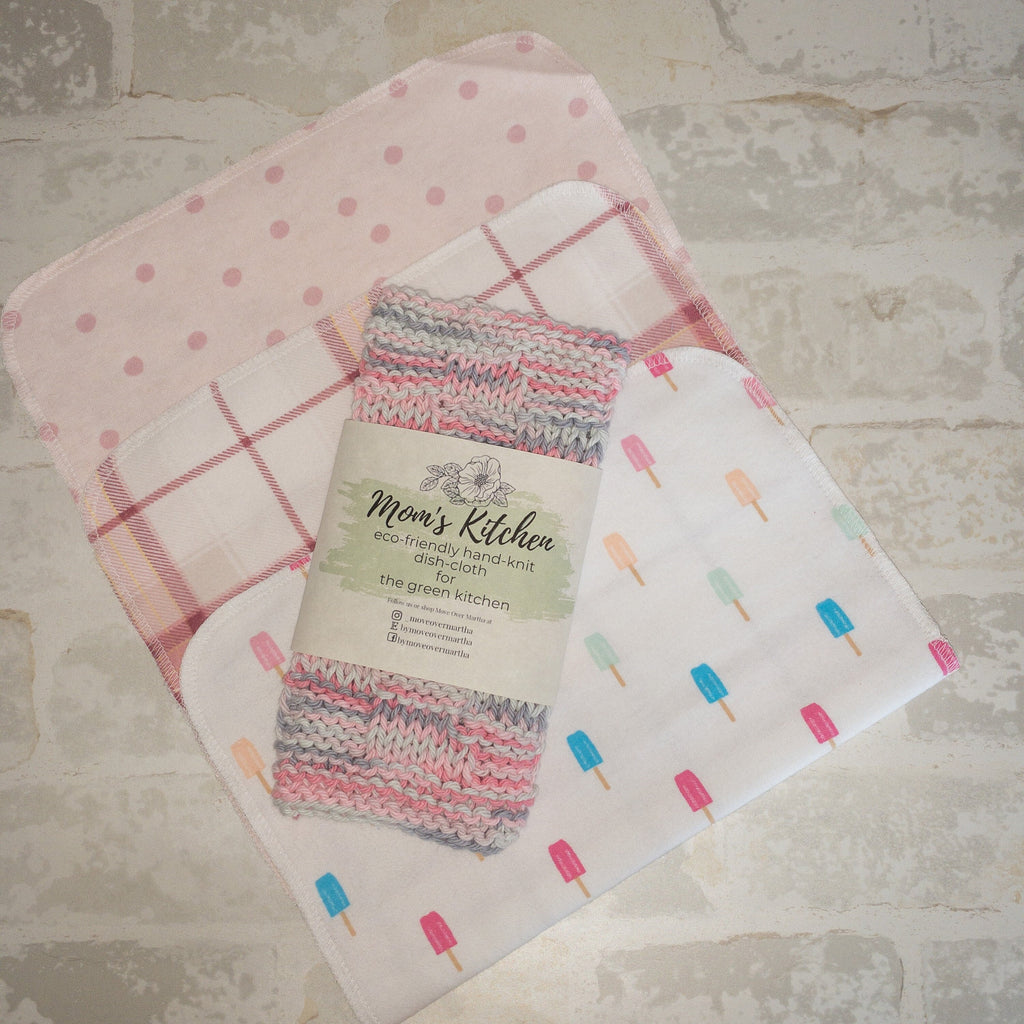 Hand Knitted Dish Cloths/ Cotton Dishcloth/ Eco Friendly Dishcloth/Green Kitchen Dishcloth/ Knitted Cloth/ Canadian Made Dishcloth/Kitchen