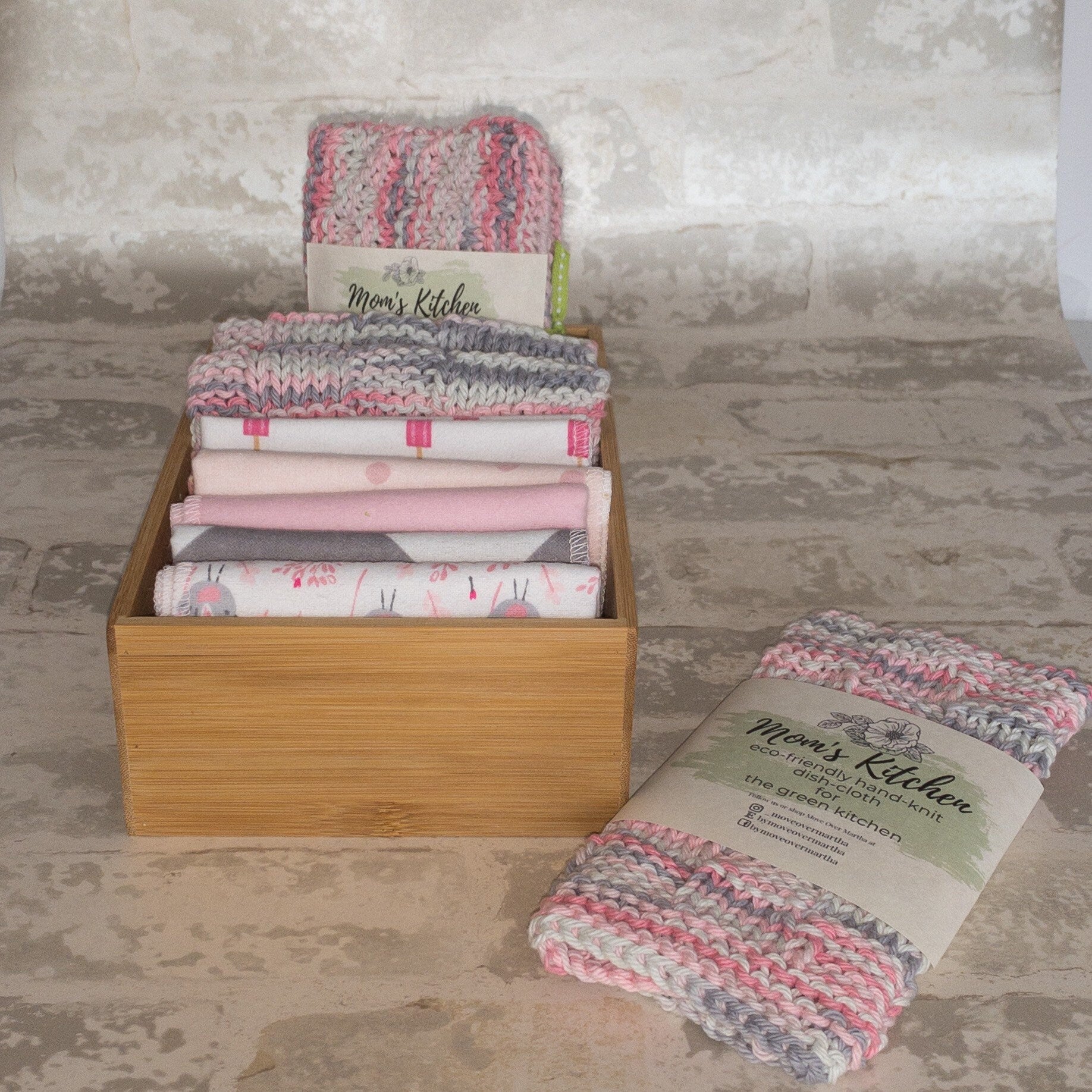 Hand Knitted Dish Cloths/ Cotton Dishcloth/ Eco Friendly Dishcloth/Green Kitchen Dishcloth/ Knitted Cloth/ Canadian Made Dishcloth/Kitchen