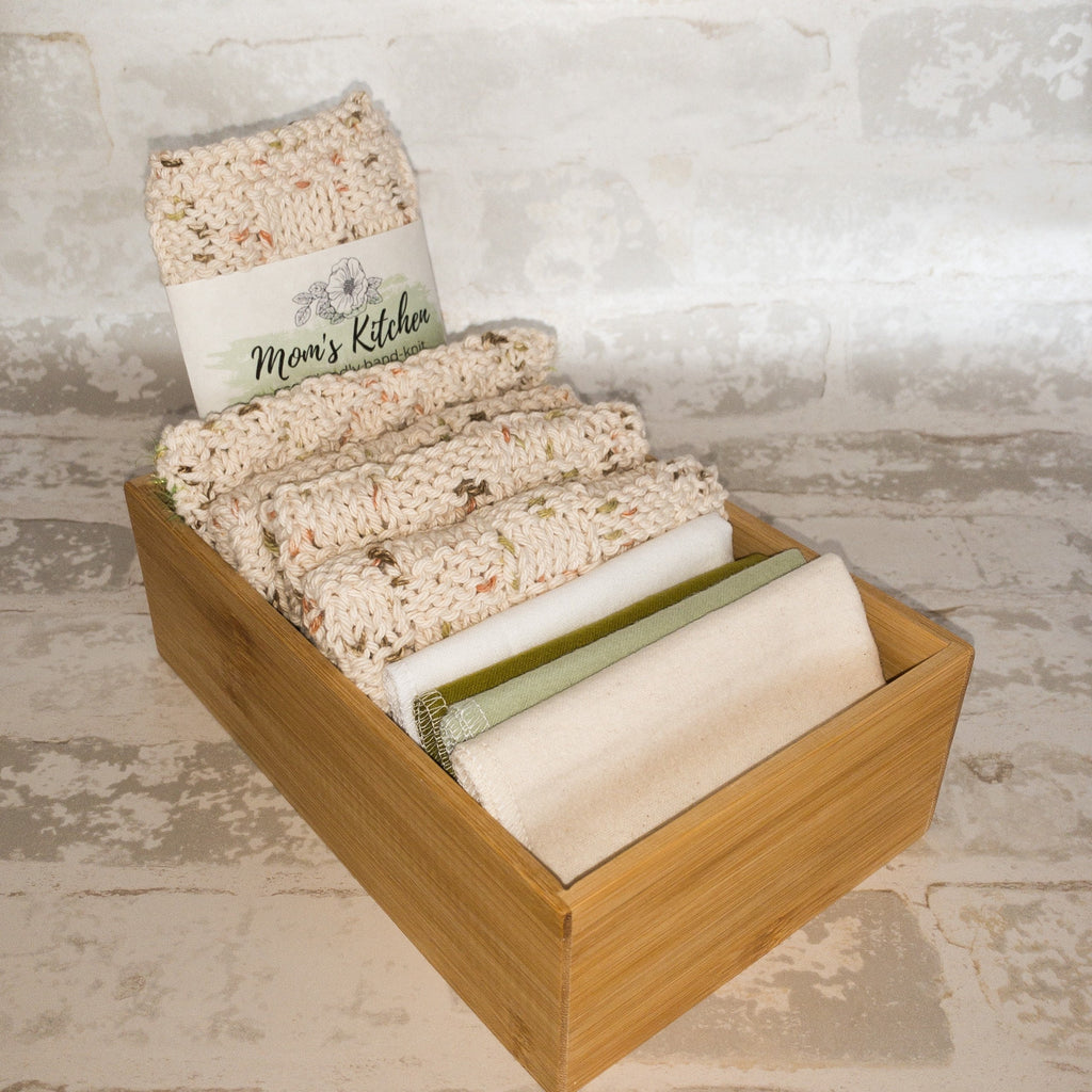 Hand Knitted Dish Cloths/ Cotton Dishcloth/ Eco Friendly Dishcloth/Green Kitchen Dishcloth/ Knitted Cloth/ Canadian Made Dishcloth/Kitchen