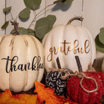 Cargar imagen en el visor de la galería, Pumpkin/Fall Decor/Cottage Core/Farmhouse Decor/Grateful/Thankful/Blessing/Table Setting/Auntumn Kitchen/Ivory Pumpkin/Personalized/Gourds
