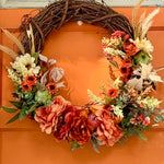Charger l&#39;image dans la galerie, Fall wreath/Rust Peony Wreath/Cottage Core Wreath/Autumn Wreath/Thanksgiving Door Decor/Floral Wreath/Pumpkin Wreath/Farmhouse Doot Decor
