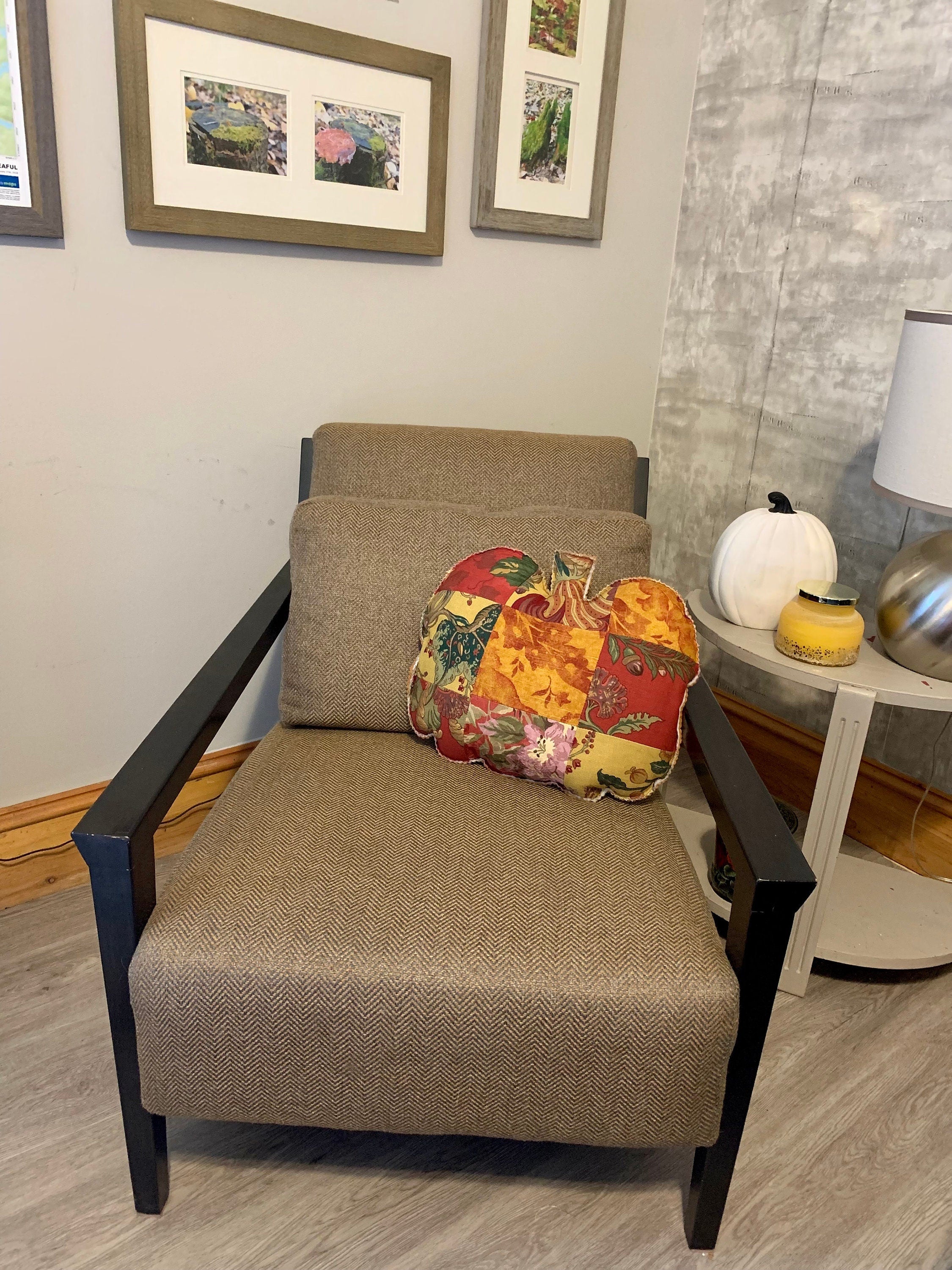 Farmhouse decor, Cottage Core Pillow, Refresh Living, Fall decor, Pumpkin Pillow, Fall decor, Upcycled Fabric decor,