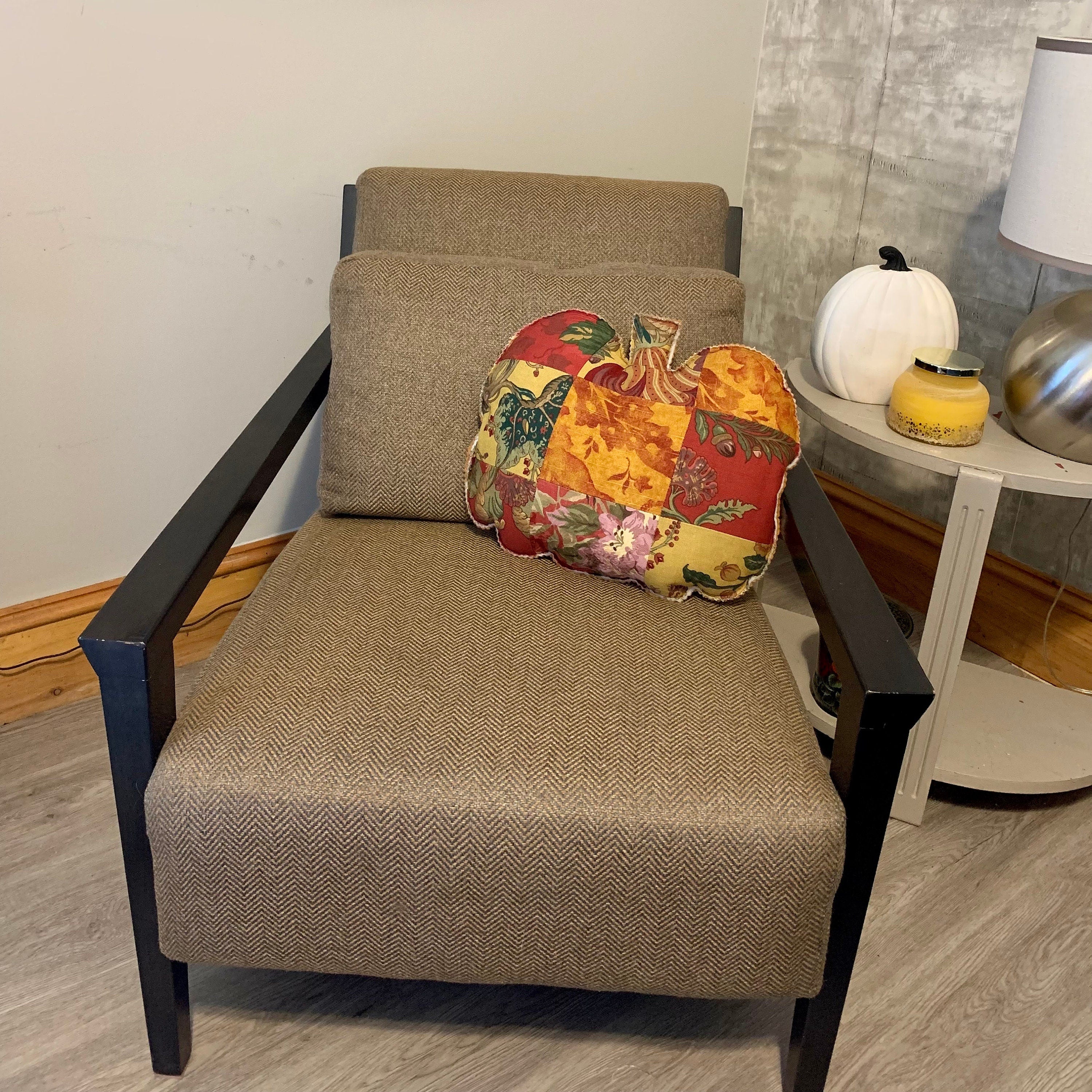 Farmhouse decor, Cottage Core Pillow, Refresh Living, Fall decor, Pumpkin Pillow, Fall decor, Upcycled Fabric decor,