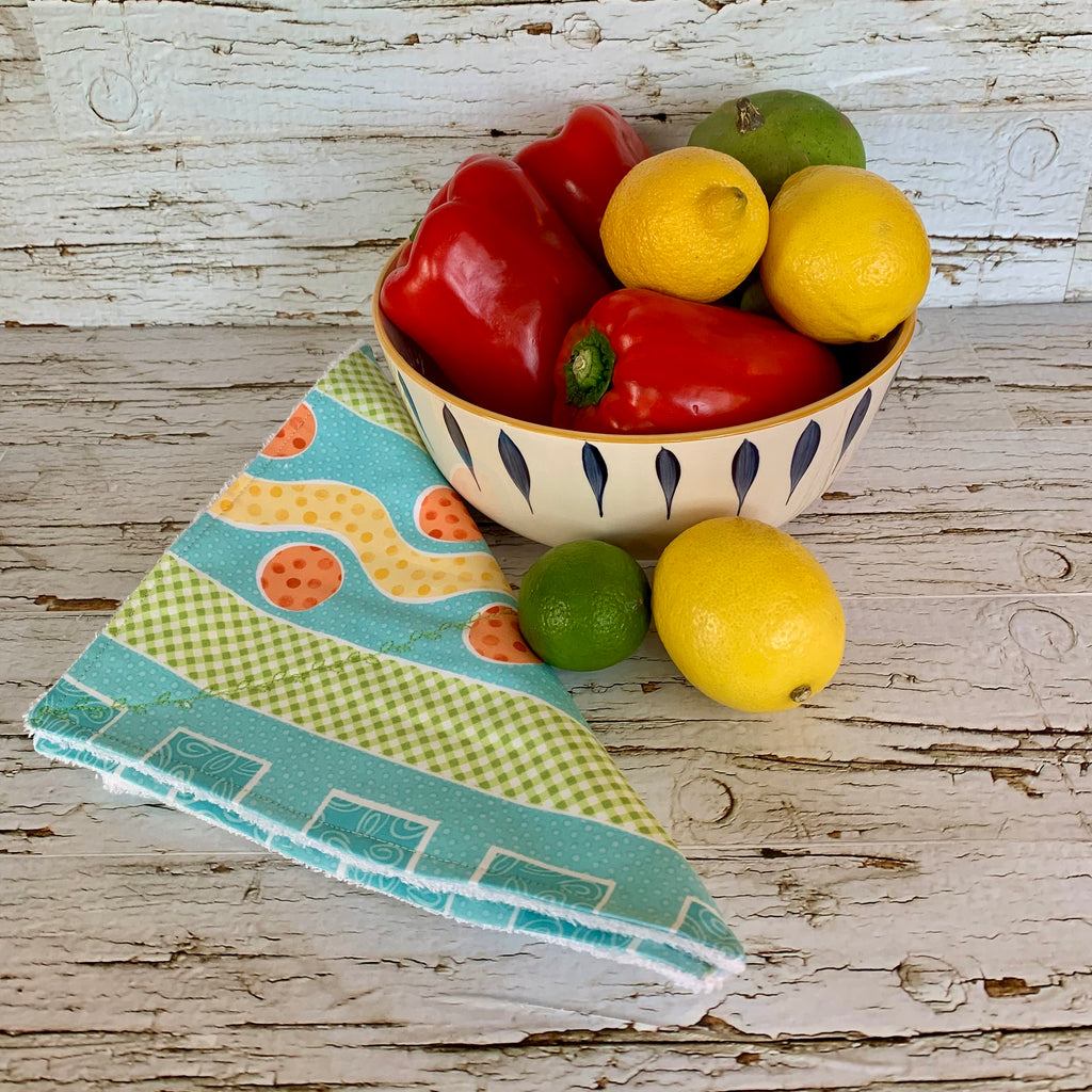 2ply Cleaning Cloths/Eco-Friendly Cloths/Aqua Print Cloths/Farmhouse Kitchen/Sustainable Cleaning Cloths/Canadian Made Cleaning Cloths/