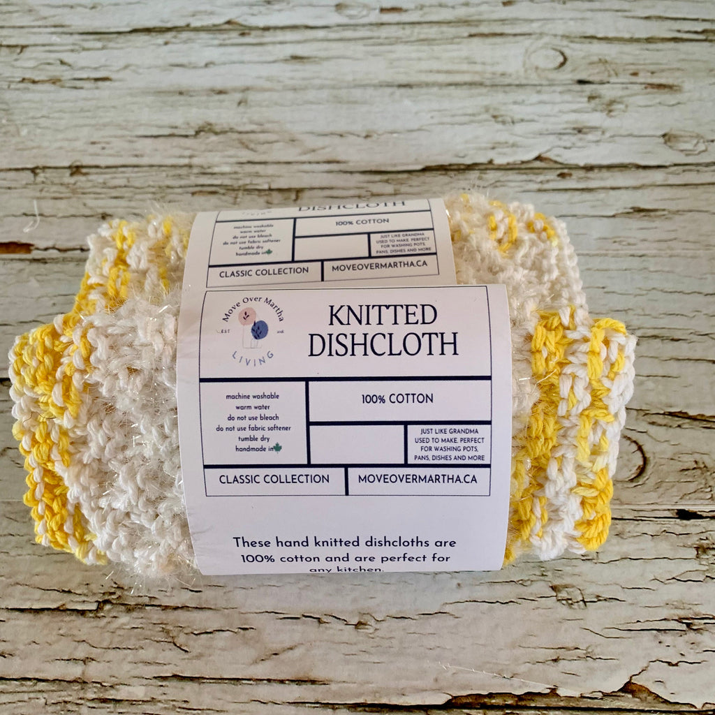Hand Knitted Dish Cloths/ Cotton Dishcloth/ Eco Friendly Dishcloth/Green Kitchen Dishcloth/ Knitted Cloth/ Canadian Made Dishcloth/Kitchen