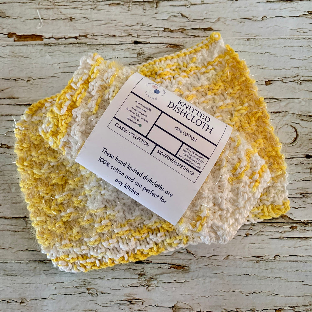 Hand Knitted Dish Cloths/ Cotton Dishcloth/ Eco Friendly Dishcloth/Green Kitchen Dishcloth/ Knitted Cloth/ Canadian Made Dishcloth/Kitchen