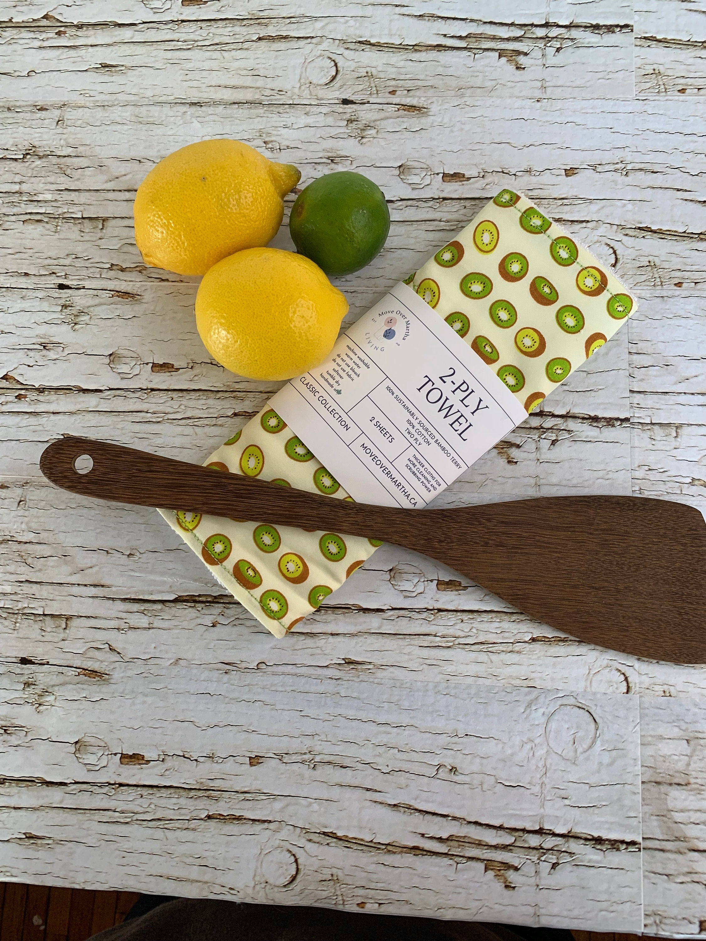 2 Ply Cloths/Eco-friendly Cleaning Cloths/Cotton Bamboo Cloths/Farmhouse Kitchen/Cottage Core Kitchen/Spoon Print Cloth/Kiwi Print Cloths