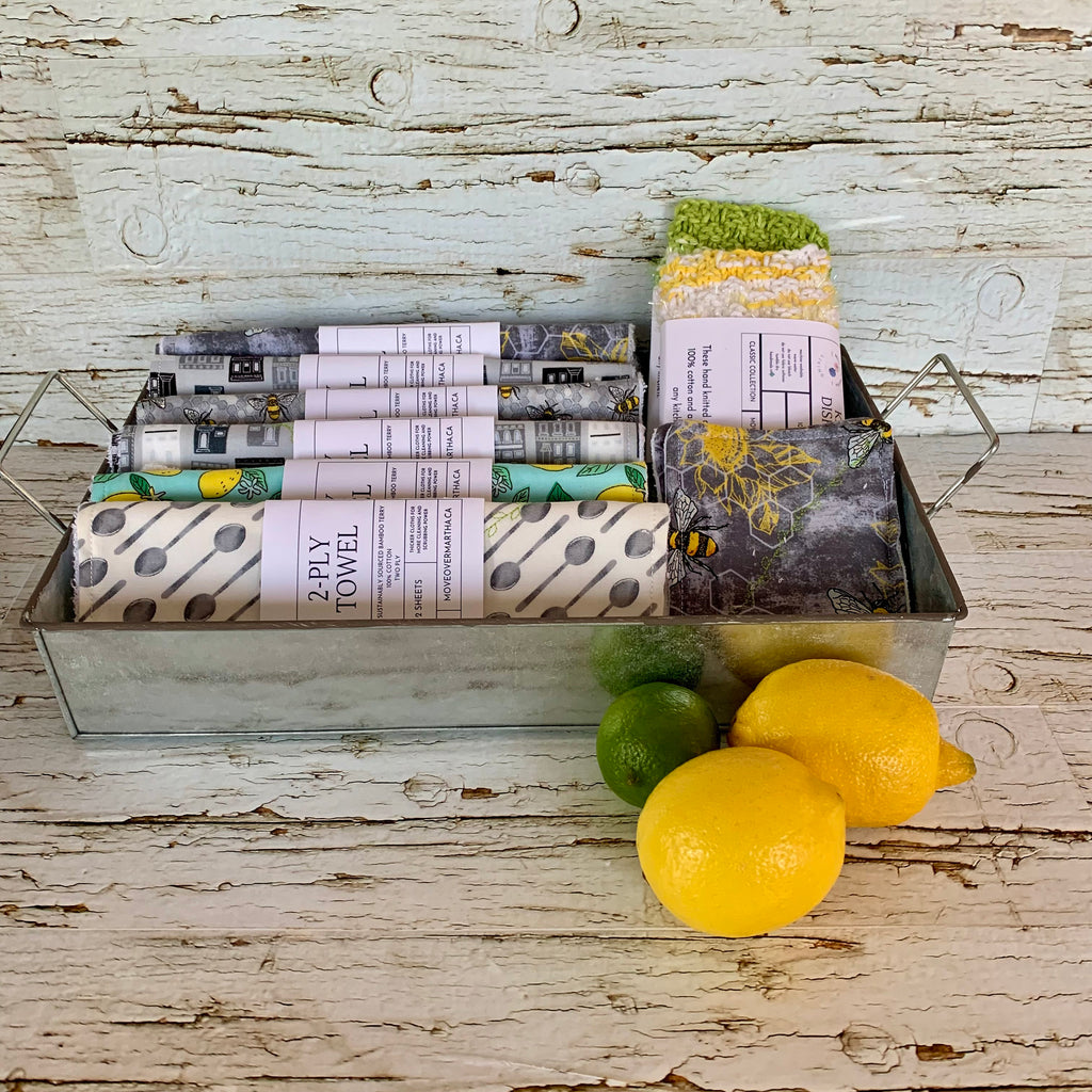 2 Ply Cloths/Eco-friendly Cleaning Cloths/Cotton Bamboo Cloths/Farmhouse Kitchen/Cottage Core Kitchen/Spoon Print Cloth/Kiwi Print Cloths