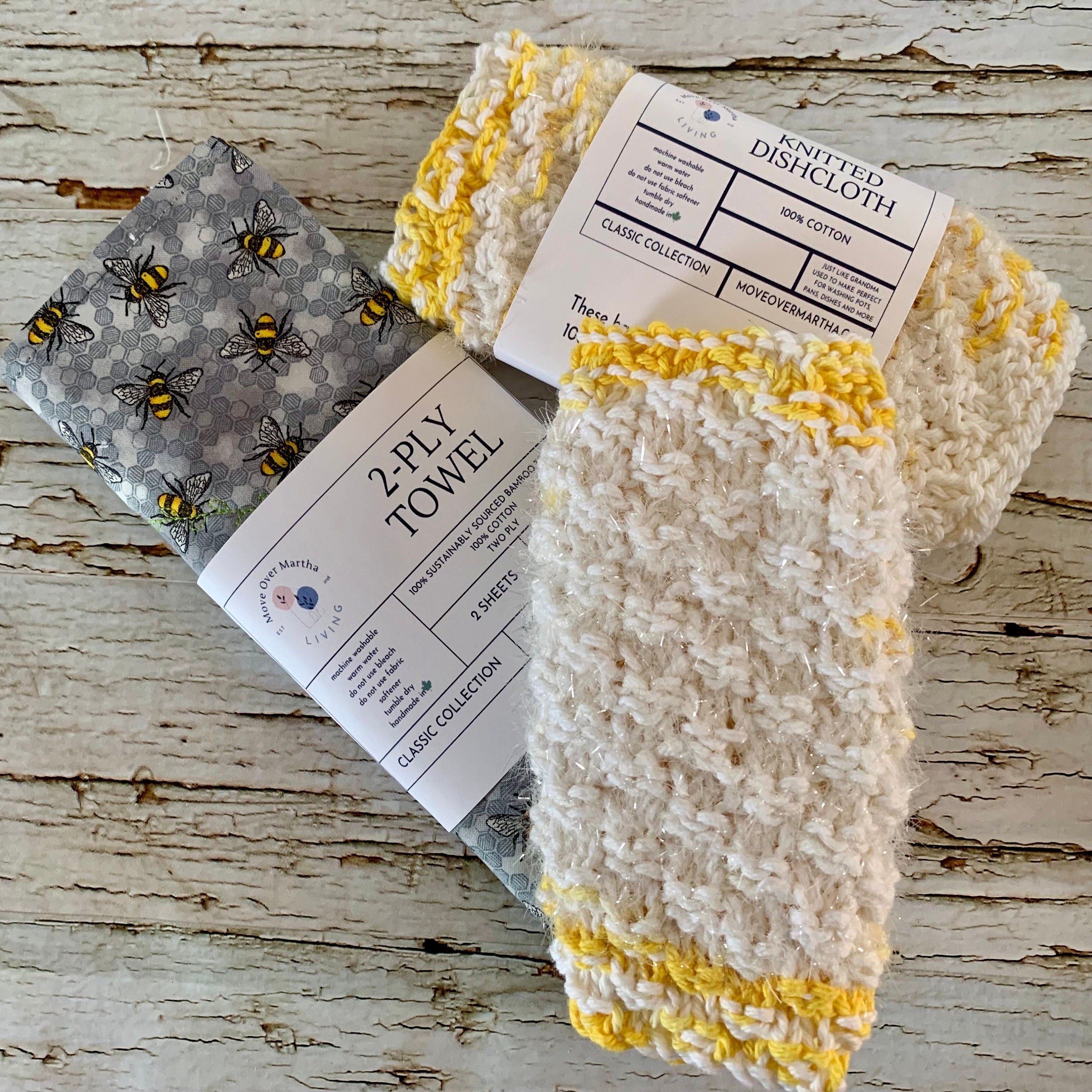 Hand Knitted Dish Cloths/ Cotton Dishcloth/ Eco Friendly Dishcloth/Green Kitchen Dishcloth/ Knitted Cloth/ Canadian Made Dishcloth/Kitchen