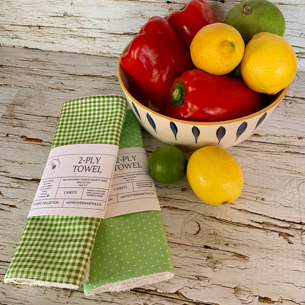 2ply Cleaning Cloths/Eco-Friendly Cloths/Aqua Print Cloths/Farmhouse Kitchen/Sustainable Cleaning Cloths/Canadian Made Cleaning Cloths/