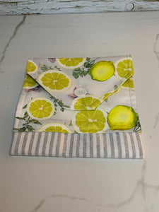 Hanging Tea Towels/Cotton Tea Towels/Hand Towel/Kitchen Towel/Yellow Towel/Lemon Print Tea Towel/Bee Print Tea Towels/Urban Kitchen/